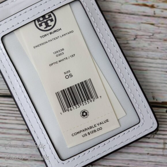 NWT Tory Burch Emerson Patent Leather Lanyard in Optic White - Picture 3 of 5